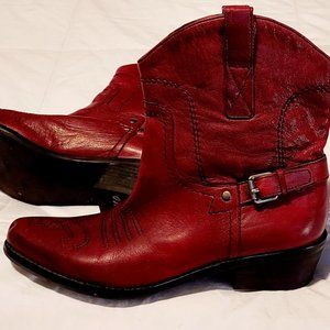red Franco Sarto booties